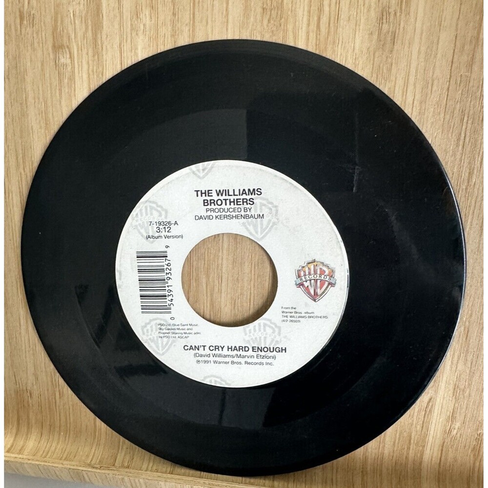 Country 45 The Williams Brothers - Can't Cry Hard Enough / Happy Man Warner Bros